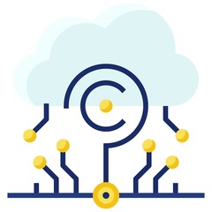 Computing cloud icon, Blockchain related vector illustration