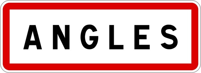 Panneau entrée ville agglomération Angles / Town entrance sign Angles