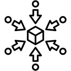 Centralized icon, Blockchain related vector illustration