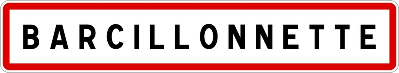 Panneau entrée ville agglomération Barcillonnette / Town entrance sign Barcillonnette