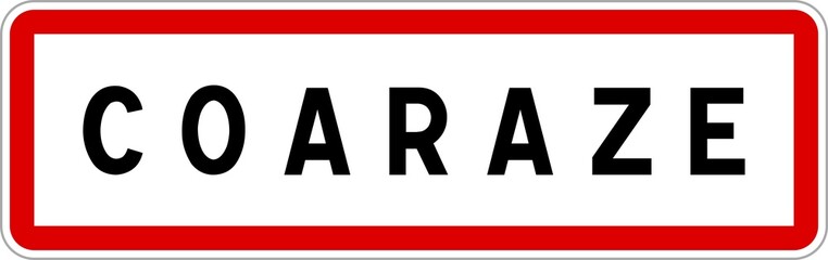 Panneau entrée ville agglomération Coaraze / Town entrance sign Coaraze