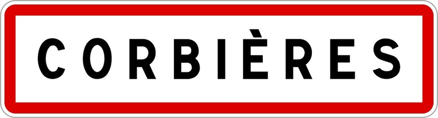 Panneau entrée ville agglomération Corbières / Town entrance sign Corbières