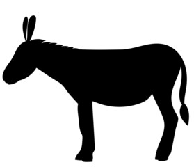 donkey black silhouette isolated vector