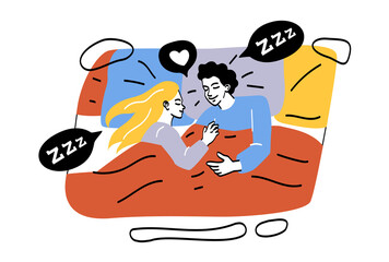 People lying under blankets