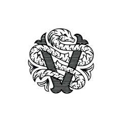 vintage snake company logo design
