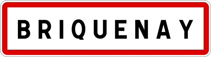 Panneau entrée ville agglomération Briquenay / Town entrance sign Briquenay