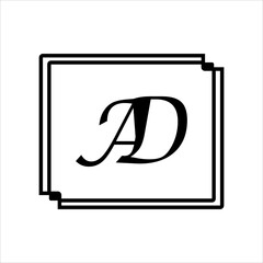 AD letter logo icon vector template on white background creative letter icon. AD vector.