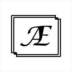 AE letter logo icon vector template on white background creative letter AE icon. AE vector.