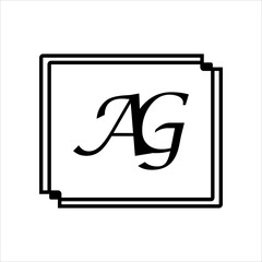 AG letter logo icon vector template on white background creative letter AG icon. AG vector.
