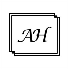 AH letter logo icon vector template on white background creative letter AH icon. AH vector.