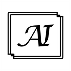 AI letter logo icon vector template on white background creative letter AI icon. AI vector.