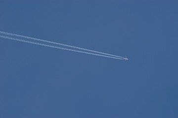 Jet traffic jet on a blue sky