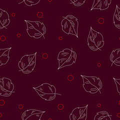 Pattern with white leafs