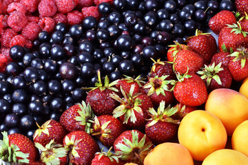 assorted berries currant raspberry strawberry apricot fruit