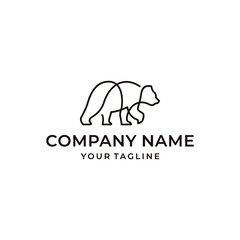 Bear Line Art Logo Design