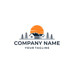 Fototapeta premium Modern Village House Logo Design