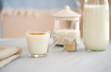 Traditional Turkish hot beverage salep or Sahlep.