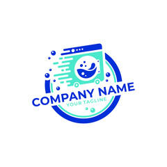 Fototapeta premium Modern Laundry Company Logo Design