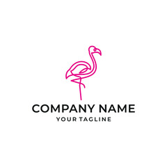Line Art Flamingo Logo Design