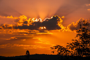 sunset in the mountains