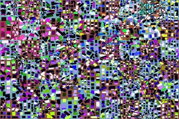 Artwork of abstract composition made with geometrical shapes and