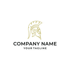 Modern Line Art Vikings Helmet Logo Design