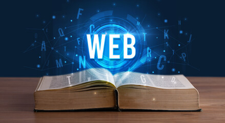 Technology abbreviation coming out from an open book