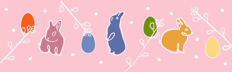 Easter bunnies on the lawn