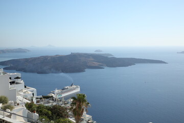 Obraz premium Greece, Santorini, Aegean, Travel, Tourism, Mediterranean, Island
