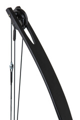 Close-up of a part of a modern composite bow for sports and entertainment. Isolate on a white back.