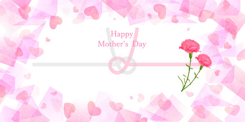 母の日　カーネーション　ハート　背景