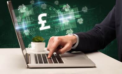 business hand working in stock market