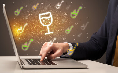 Hand searching for recipes on the internet