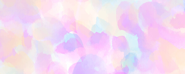 Watercolor vector art background for cards, flyer, poster, banner and cover design. Sky, clouds. Colorful hand drawn illustration for design interior. Multicolor watercolour texture.