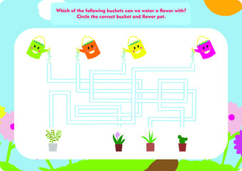 Maze solving activity. Pathfinding for kids.