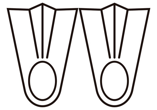 Icono negro de aletas en fondo blanco.