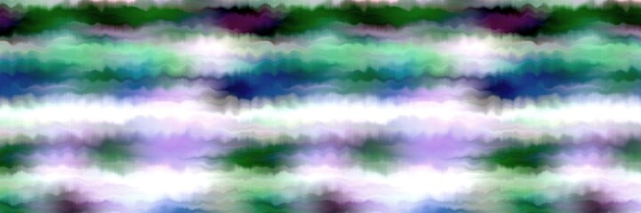 Funky summer ombre tie dye batik stripe border pattern. Seamless stain space dyed striped effect fashion trim edging. Washed out boho beach wear ribbon endless tape.