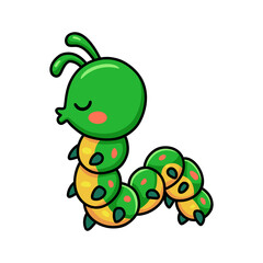 Cute little caterpillar cartoon kissing