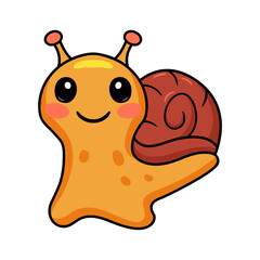 Cute little snail cartoon character