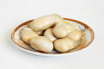 jackfruit seeds on white background