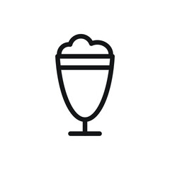 drink ice cream glass icon for website, presentation symbol 