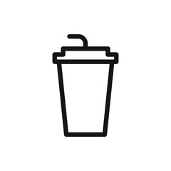 plastic cup coffeeicon for website, presentation symbol 