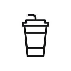 plastic cup coffee icon for website, presentation symbol 