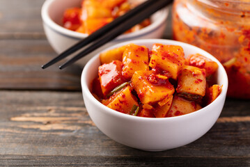Kimchi radish, Korean homemade side dish food