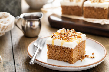 Carrot or spice cake with cream cheese frosting