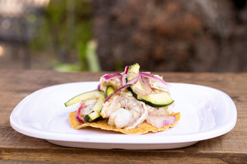 Tostada de aguachile 