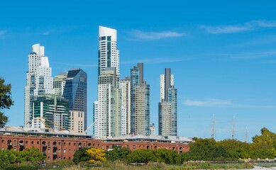 Naklejka premium Argentina, Buenos Aires, modern buildings and renovated docks in the Puerto Madero district.
