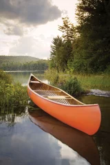 Peel and stick wall murals Olif green kayak on the lake