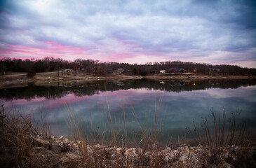Lake at sunset