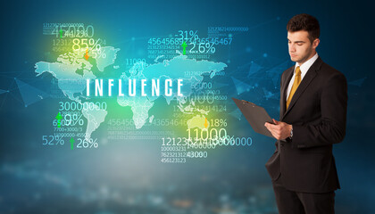 Businessman thinking about market concept